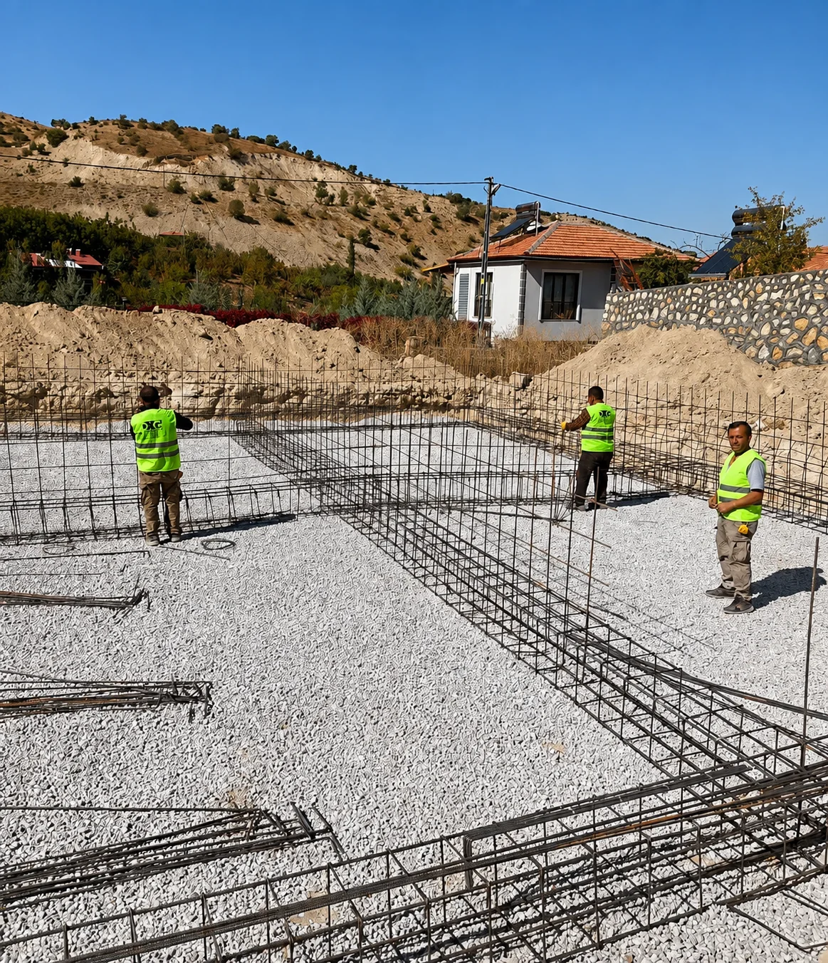 Tek katlı çelik yapı temel uygulaması